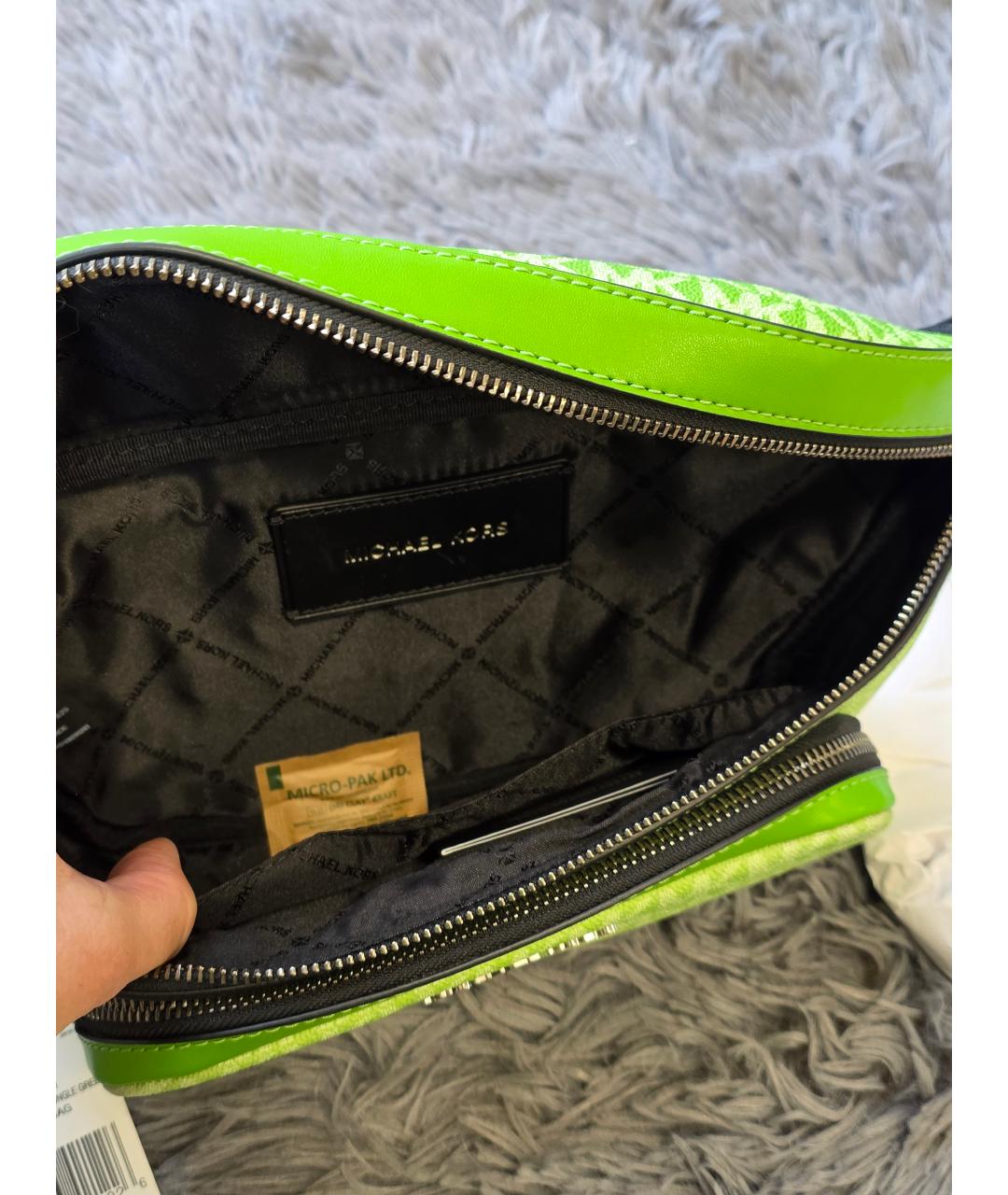 MICHAEL KORS Салатовая поясная сумка из искусственной кожи, фото 7