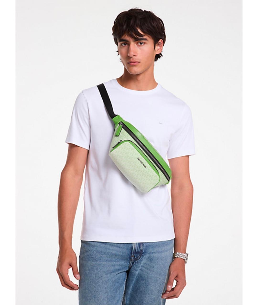 MICHAEL KORS Салатовая поясная сумка из искусственной кожи, фото 3