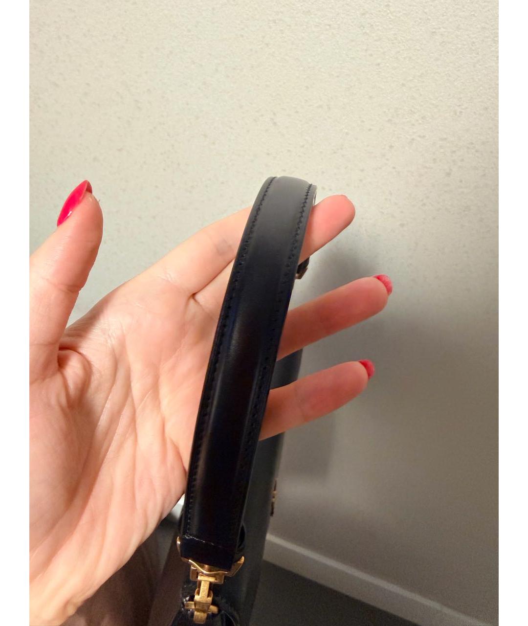 SAINT LAURENT Черная кожаная сумка с короткими ручками, фото 5