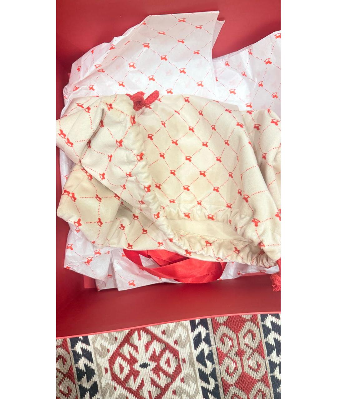 ULYANA SERGEENKO Бежевая кожаная сумка с короткими ручками, фото 6