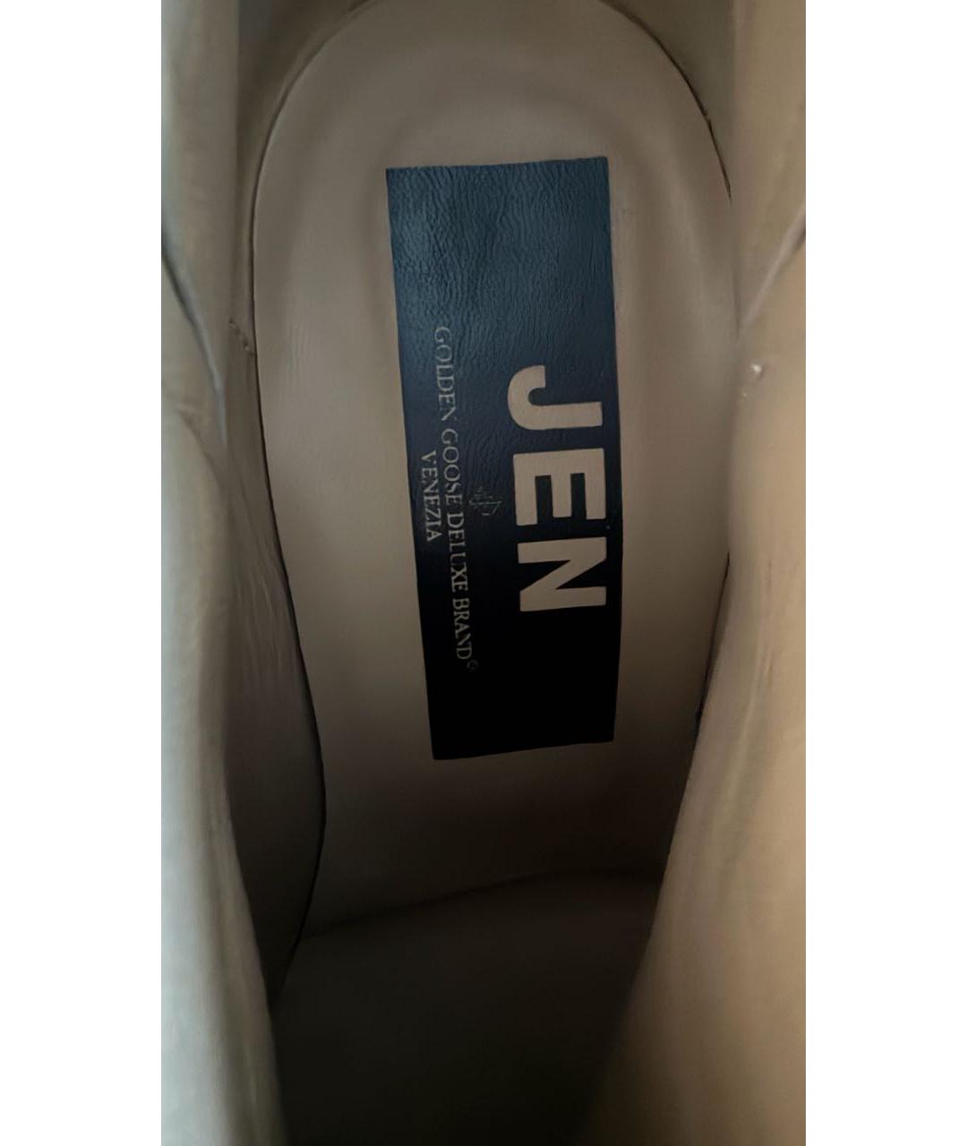 GOLDEN GOOSE DELUXE BRAND Бежевые кожаные ботильоны, фото 5