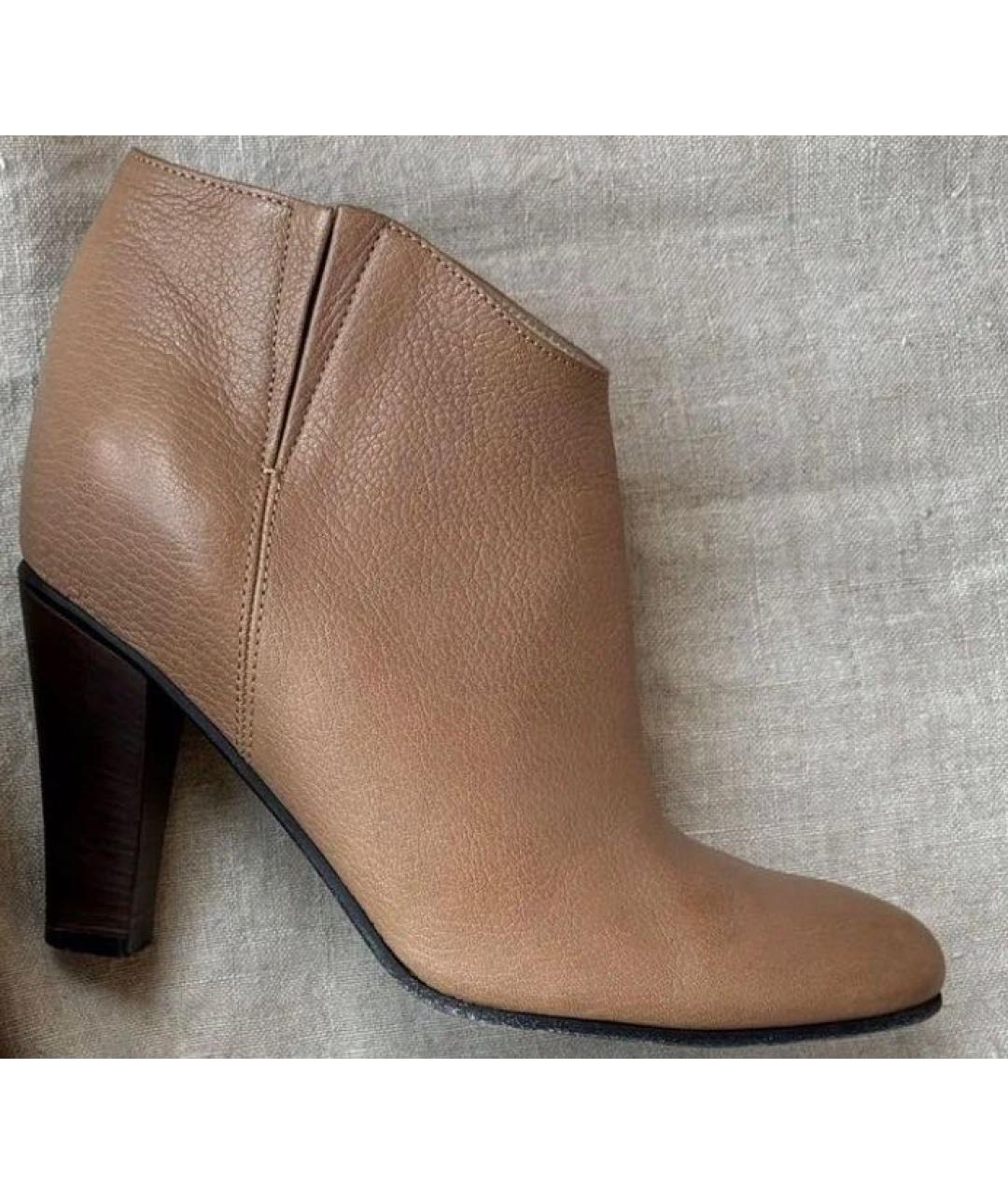 GOLDEN GOOSE DELUXE BRAND Бежевые кожаные ботильоны, фото 9