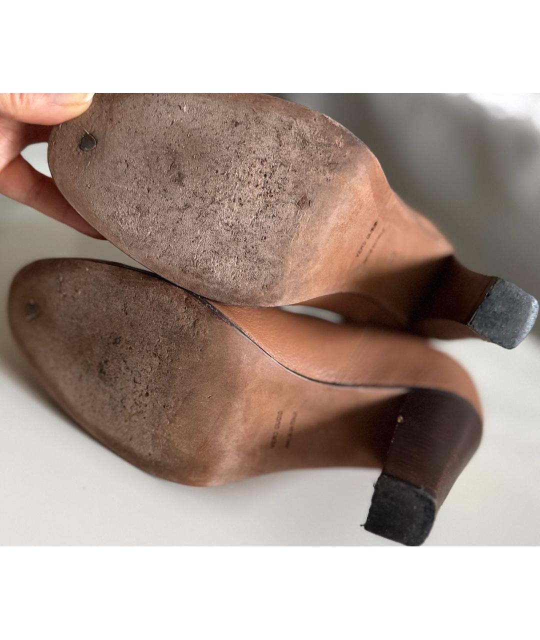 GOLDEN GOOSE DELUXE BRAND Бежевые кожаные ботильоны, фото 7