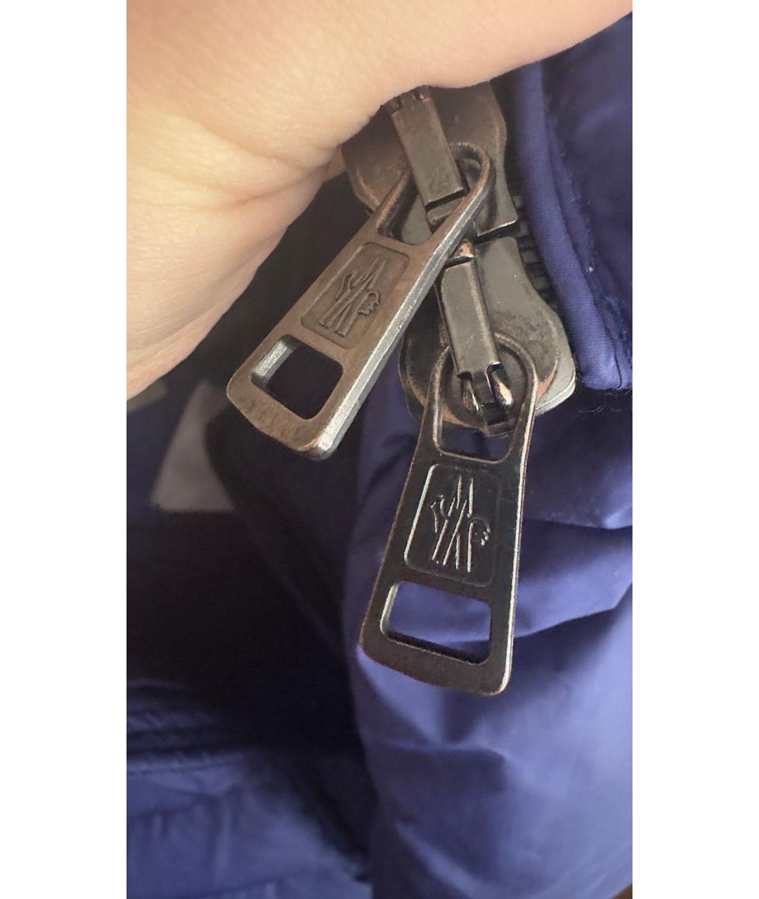 MONCLER Синий синтетический пуховик, фото 4