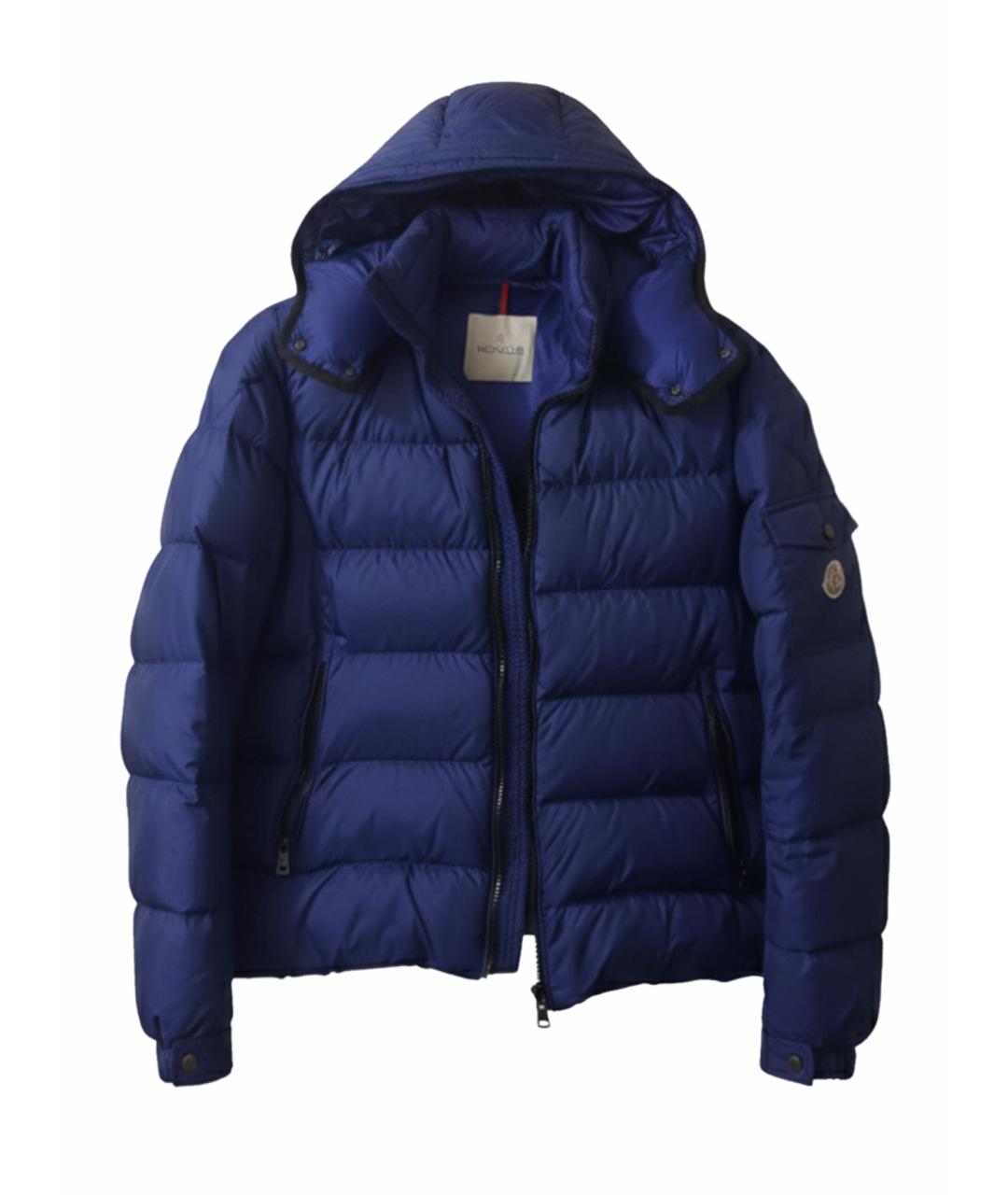 MONCLER Синий синтетический пуховик, фото 5