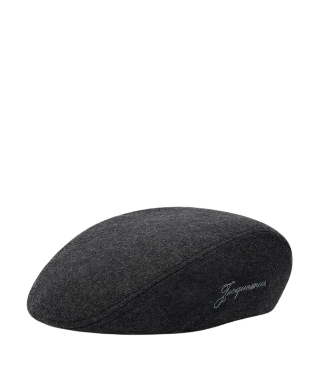 JACQUEMUS Антрацитовая шерстяная кепка, фото 1