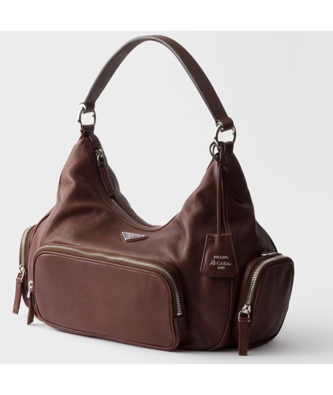PRADA Коричневая кожаная сумка тоут, фото 3