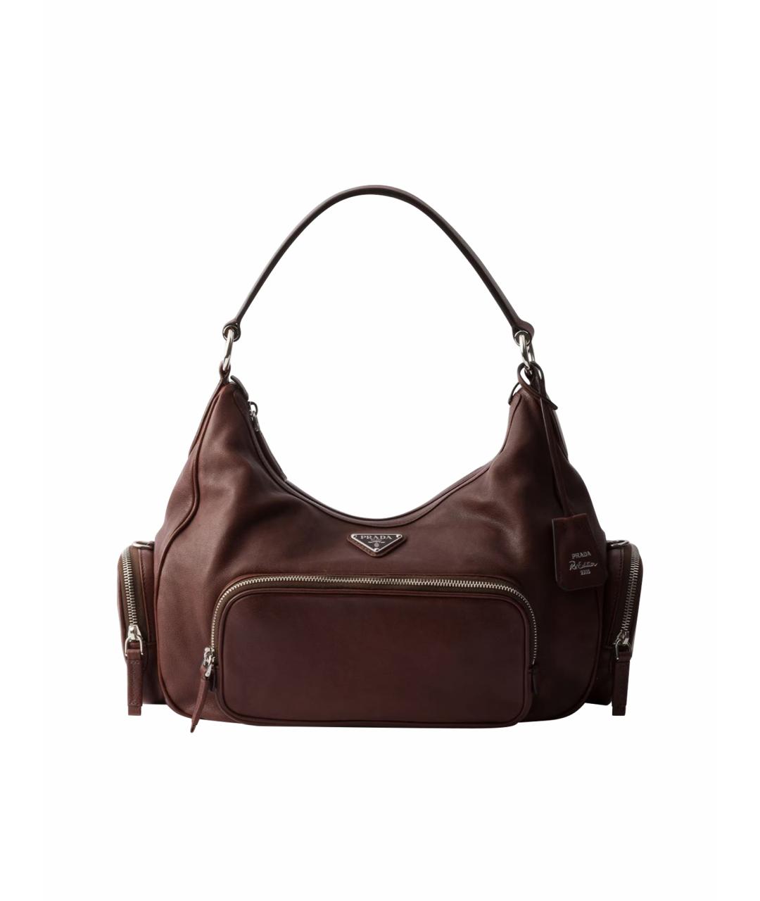 PRADA Коричневая кожаная сумка тоут, фото 5