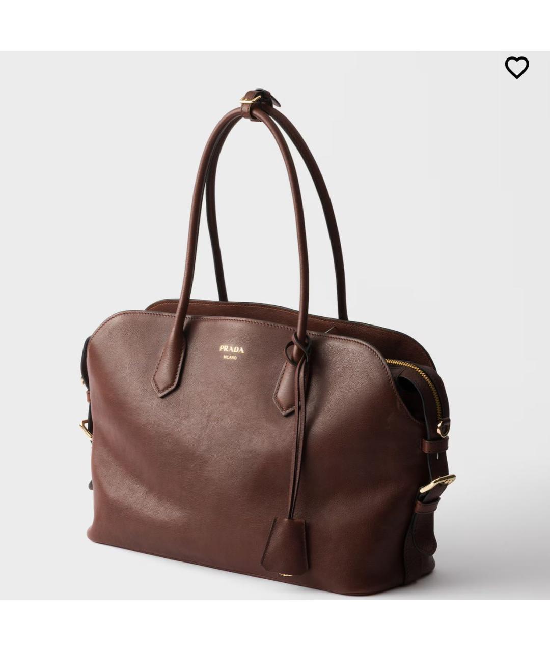 PRADA Коричневая кожаная сумка тоут, фото 4