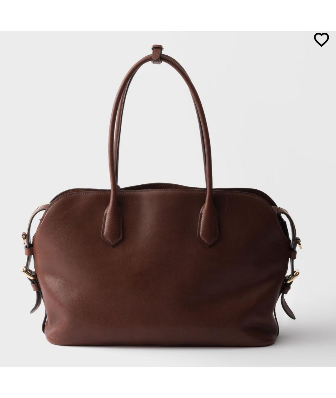 PRADA Коричневая кожаная сумка тоут, фото 3