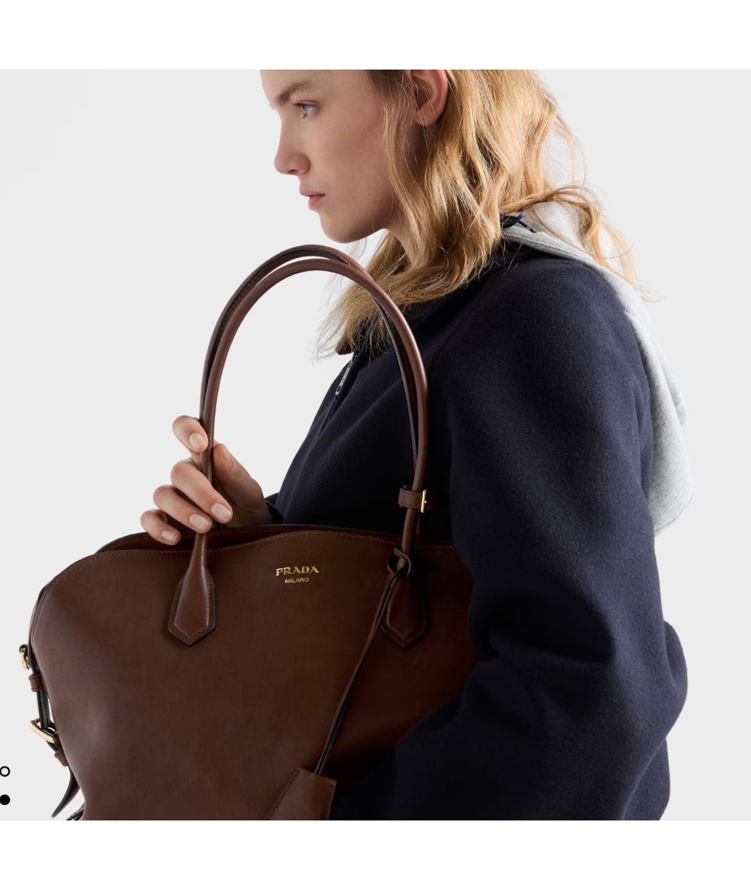 PRADA Коричневая кожаная сумка тоут, фото 2