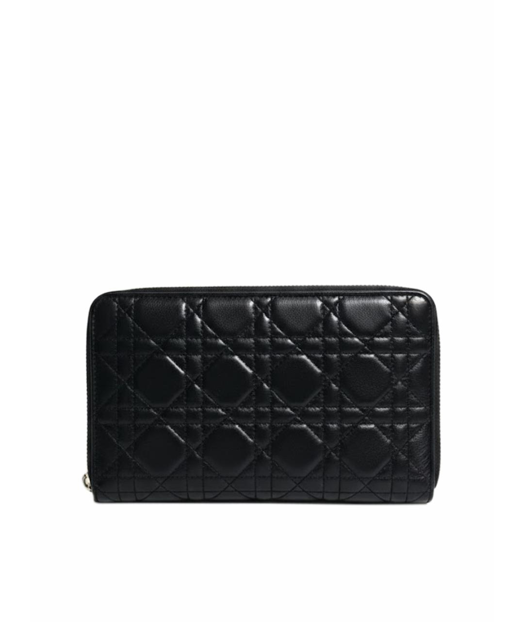 CHRISTIAN DIOR Черный кожаный кошелек, фото 1