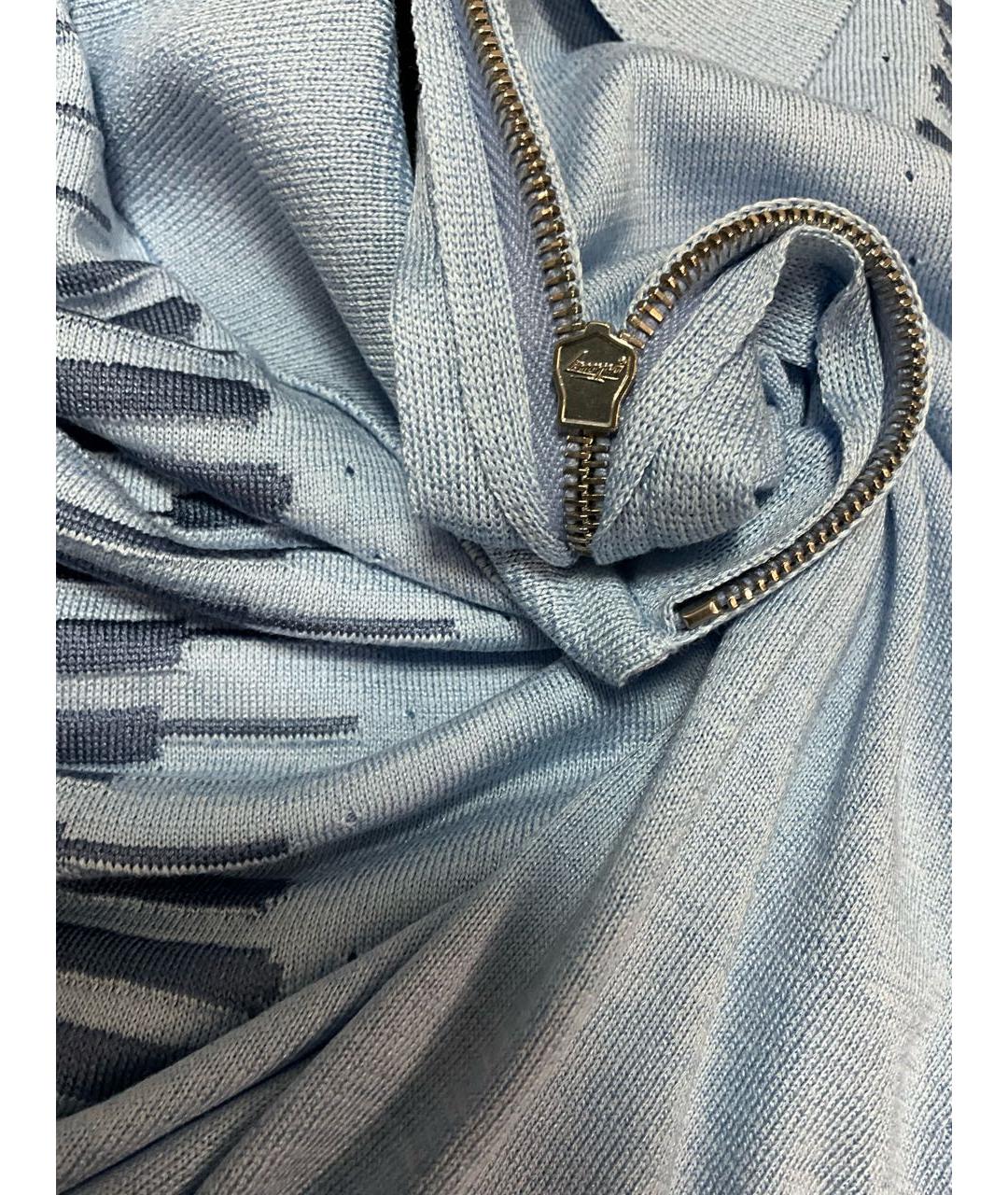 ZILLI Голубое хлопковое поло с коротким рукавом, фото 5