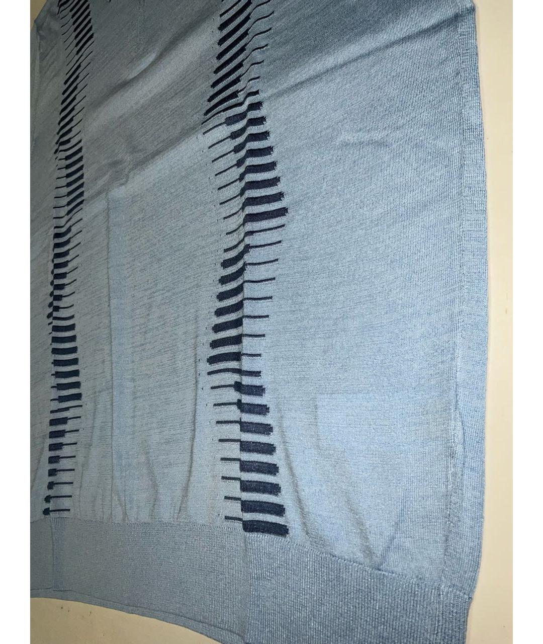 ZILLI Голубое хлопковое поло с коротким рукавом, фото 2