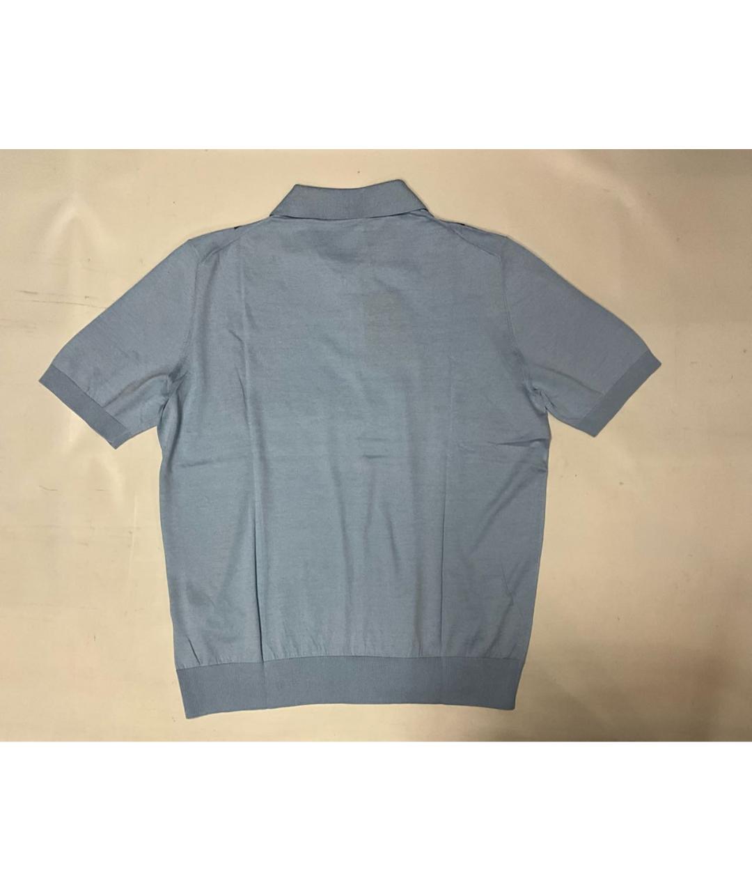 ZILLI Голубое хлопковое поло с коротким рукавом, фото 8