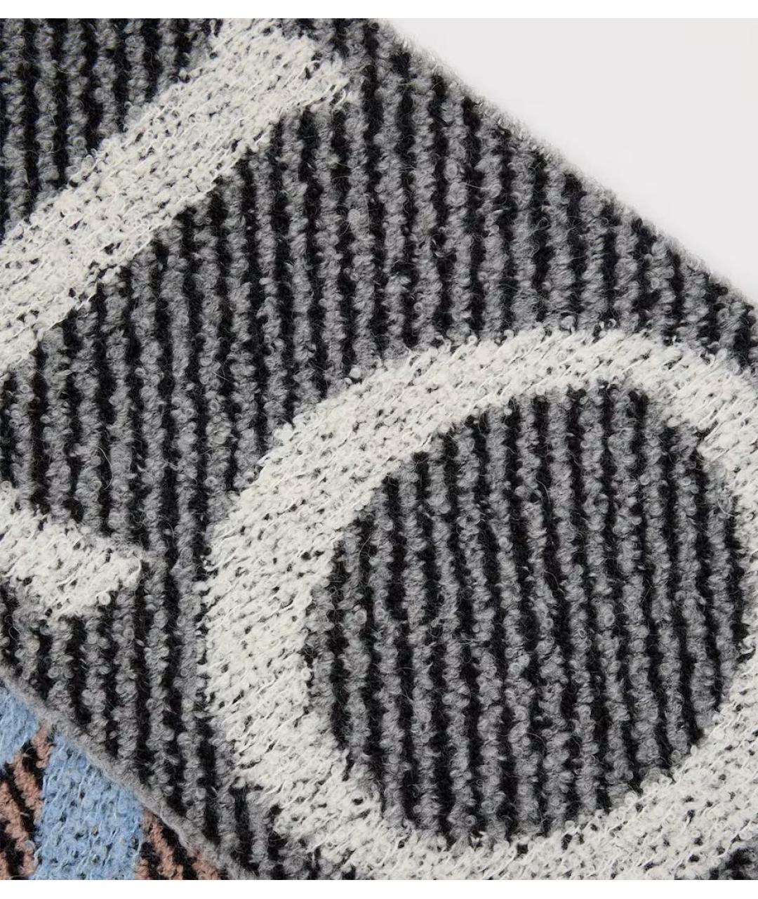 LOEWE Антрацитовый шерстяной шарф, фото 3