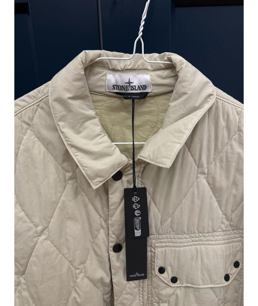 STONE ISLAND Бежевая полиамидовая куртка, фото 3