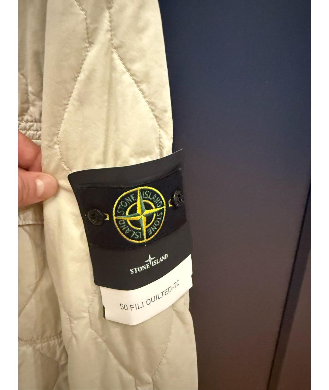 STONE ISLAND Бежевая полиамидовая куртка, фото 4