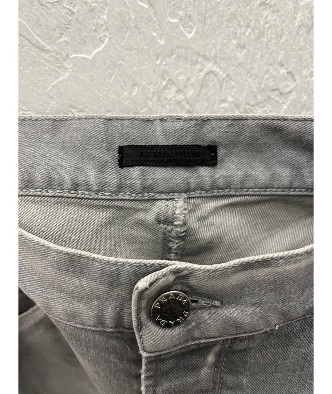 PRADA Серые хлопковые джинсы скинни, фото 3