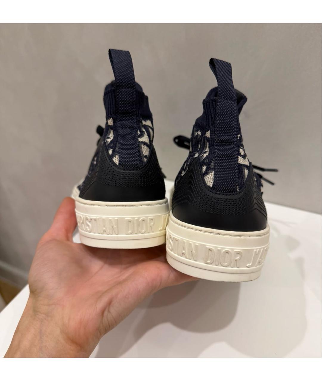 CHRISTIAN DIOR Темно-синие текстильные кеды, фото 7