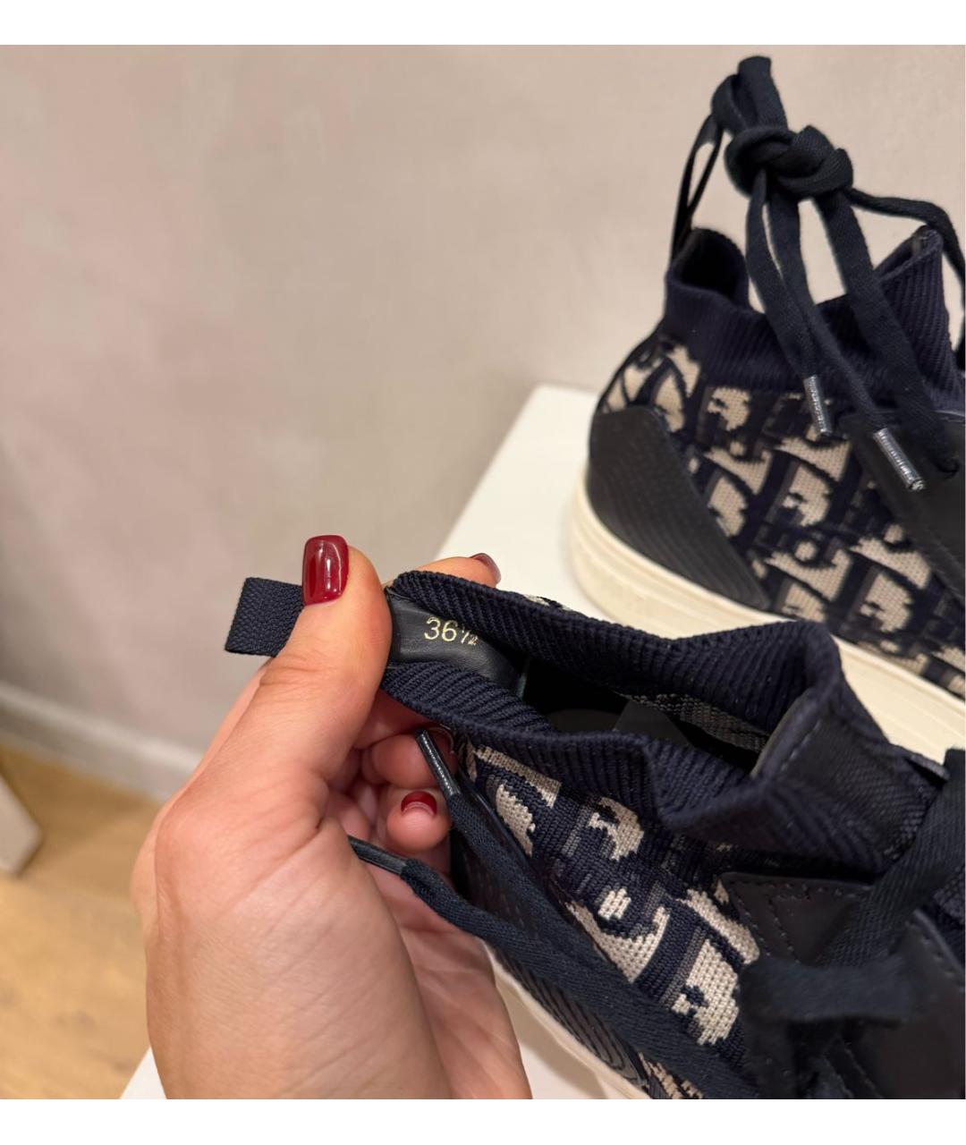 CHRISTIAN DIOR Темно-синие текстильные кеды, фото 8