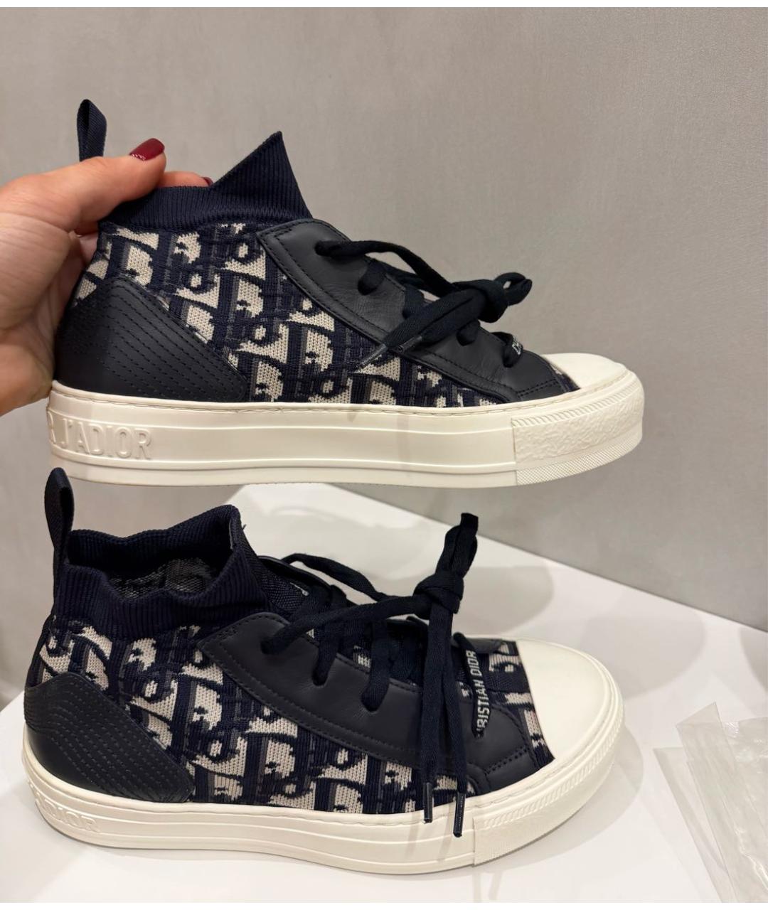 CHRISTIAN DIOR Темно-синие текстильные кеды, фото 6