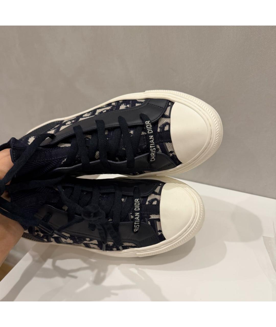 CHRISTIAN DIOR Темно-синие текстильные кеды, фото 5