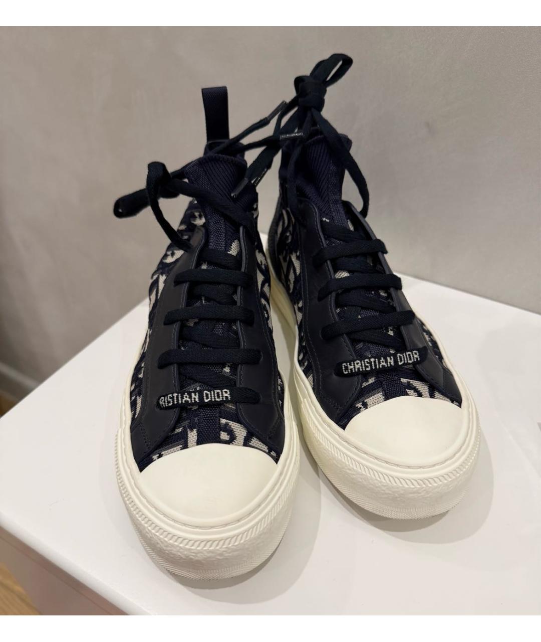 CHRISTIAN DIOR Темно-синие текстильные кеды, фото 4