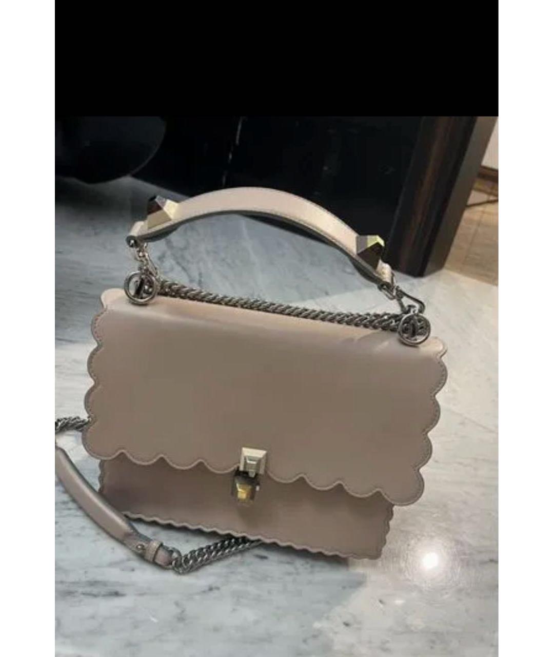 FENDI Розовая кожаная сумка через плечо, фото 4