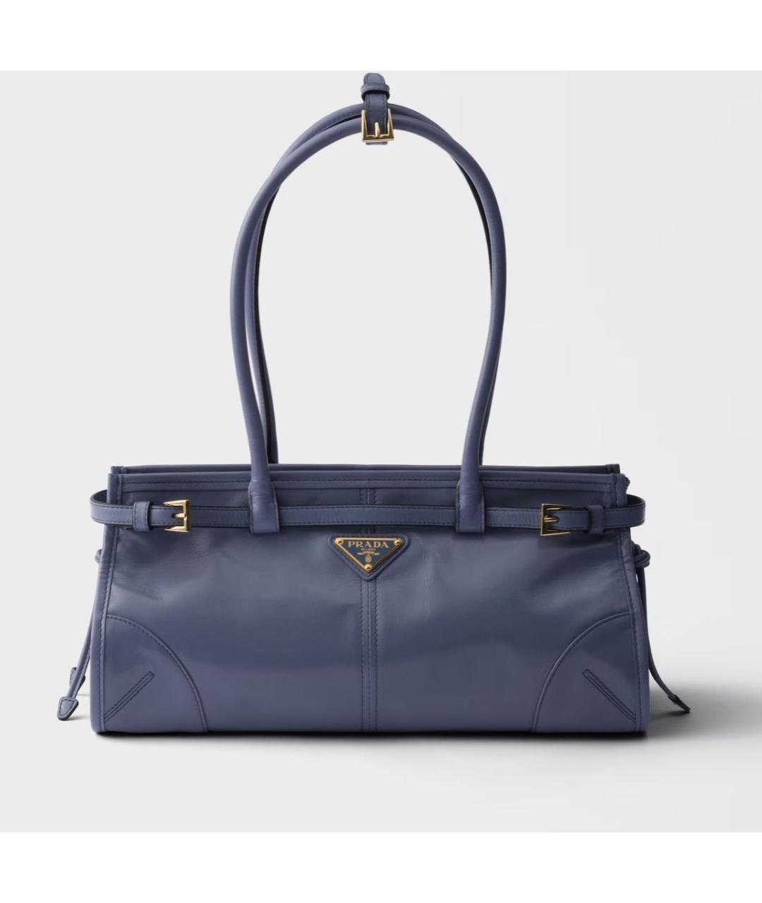 PRADA Синяя кожаная сумка тоут, фото 5