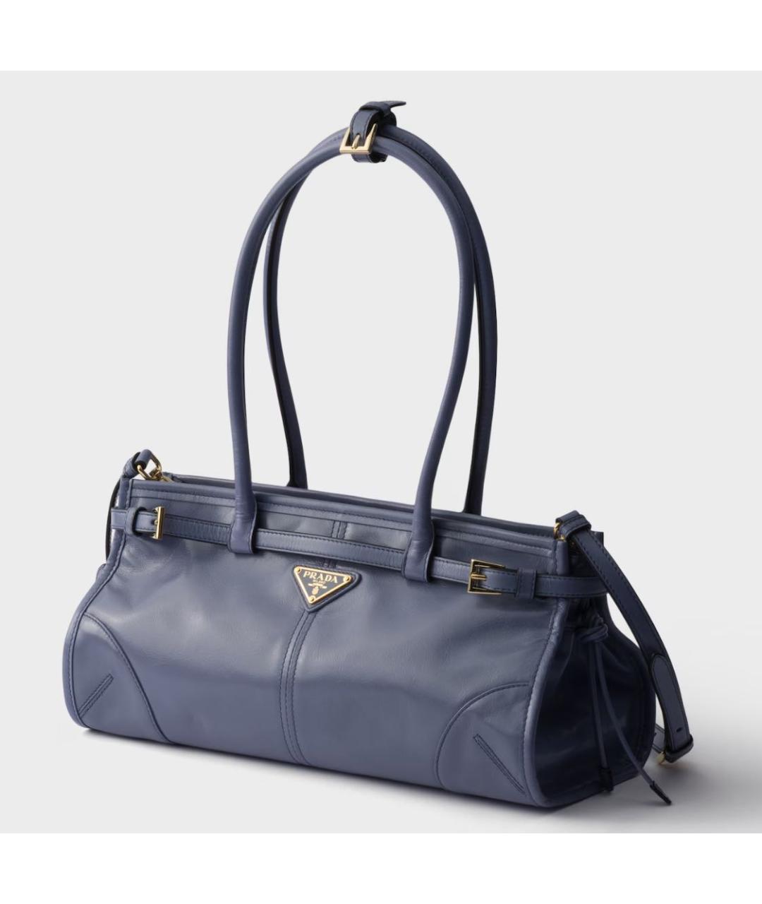 PRADA Синяя кожаная сумка тоут, фото 4