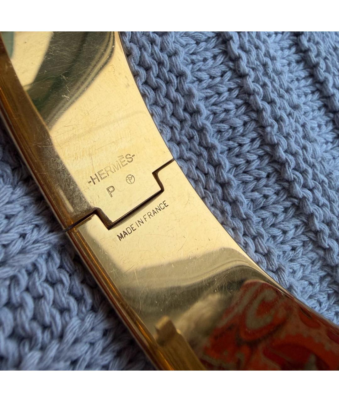 HERMES Золотой металлический браслет, фото 6