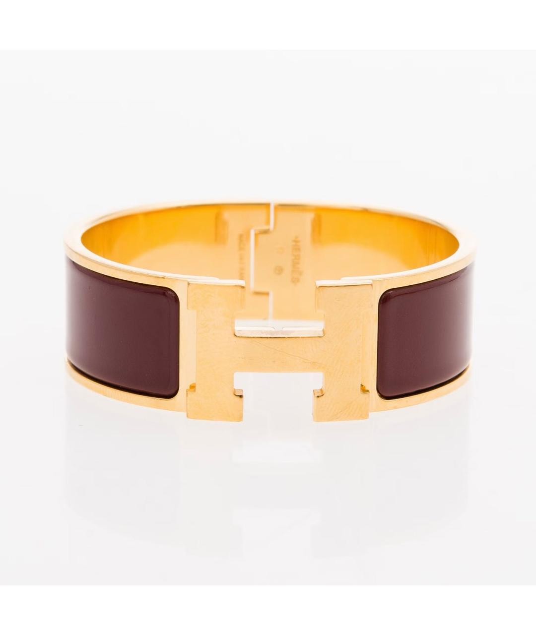 HERMES Золотой металлический браслет, фото 9