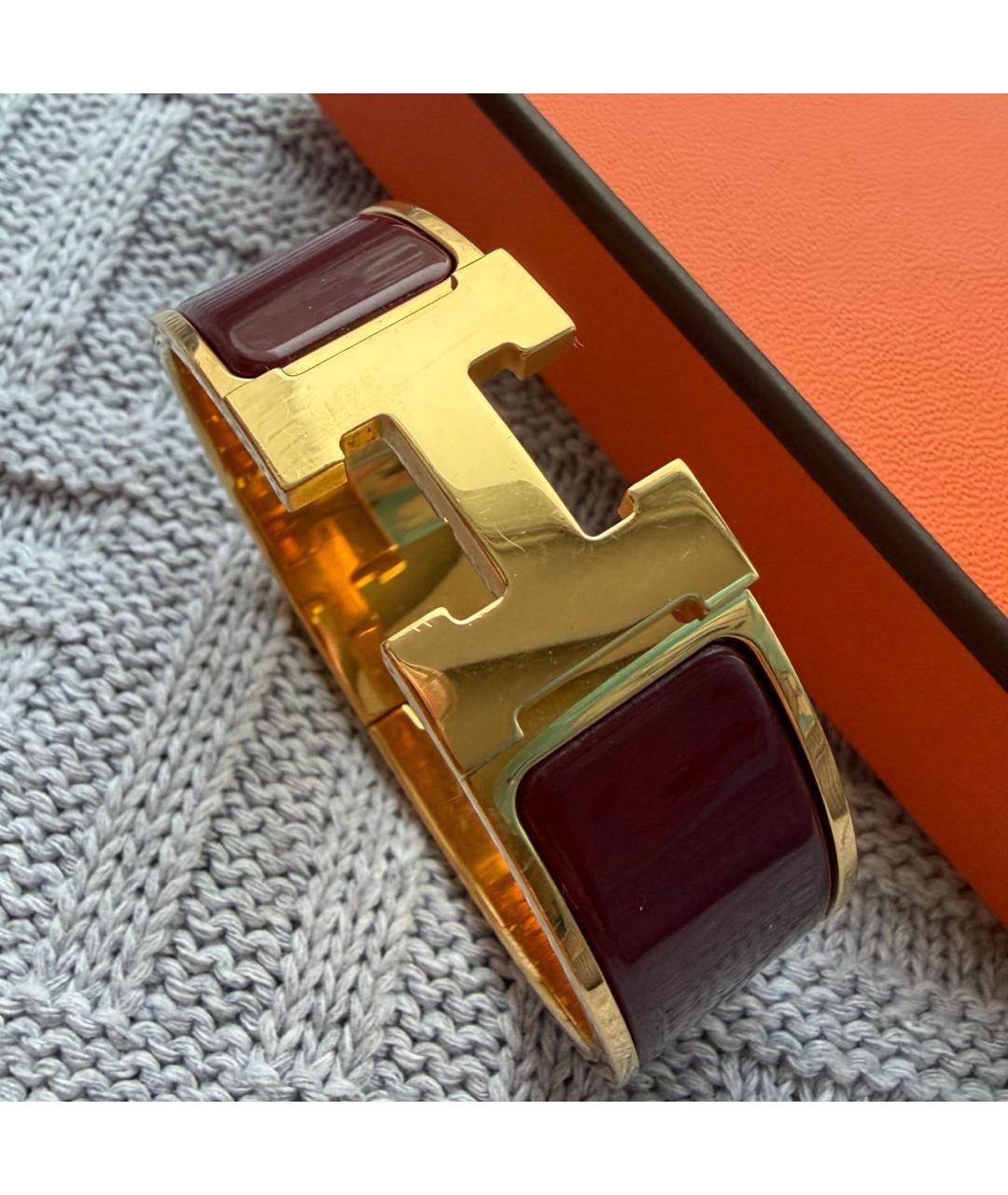 HERMES Золотой металлический браслет, фото 4