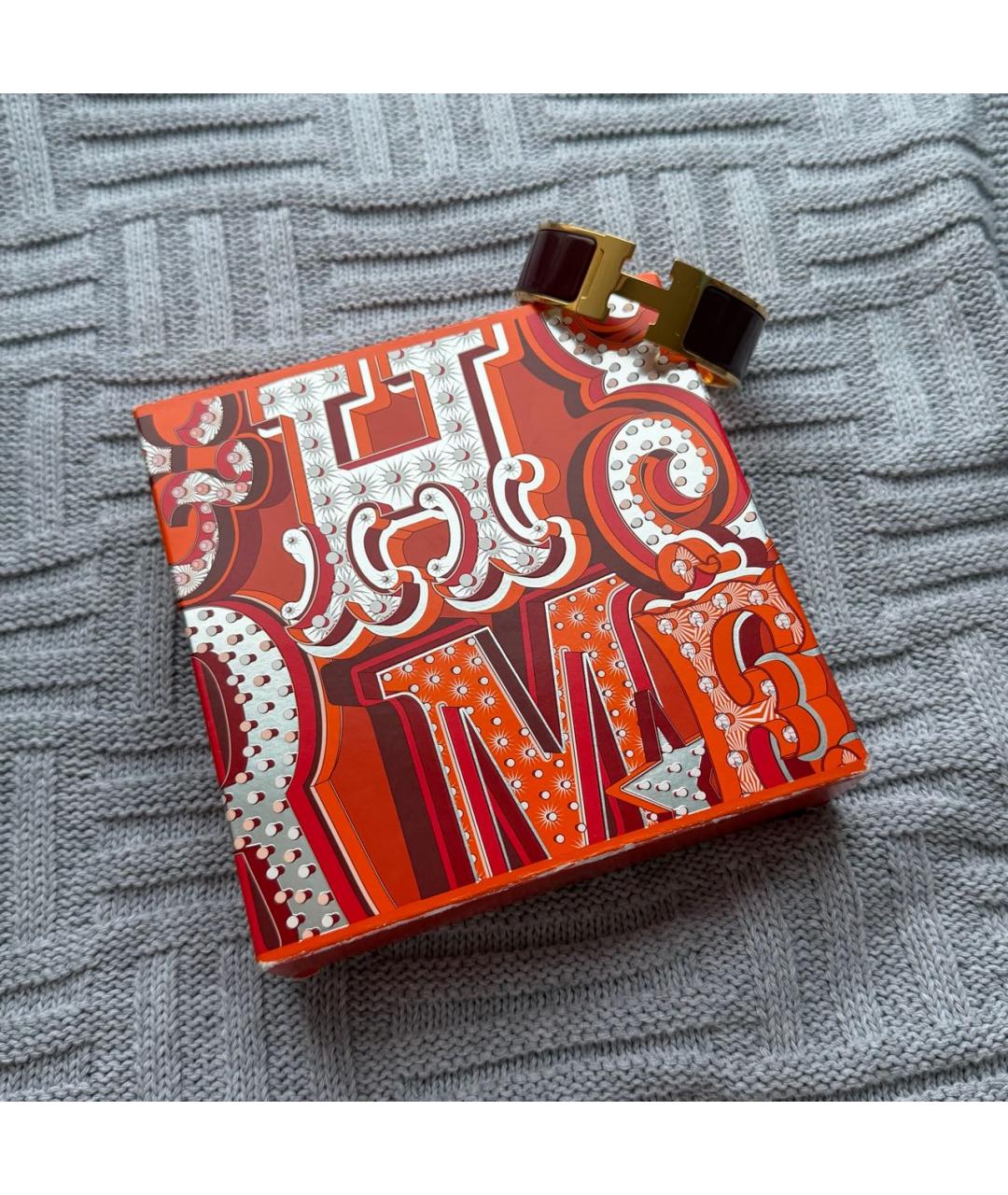 HERMES Золотой металлический браслет, фото 3