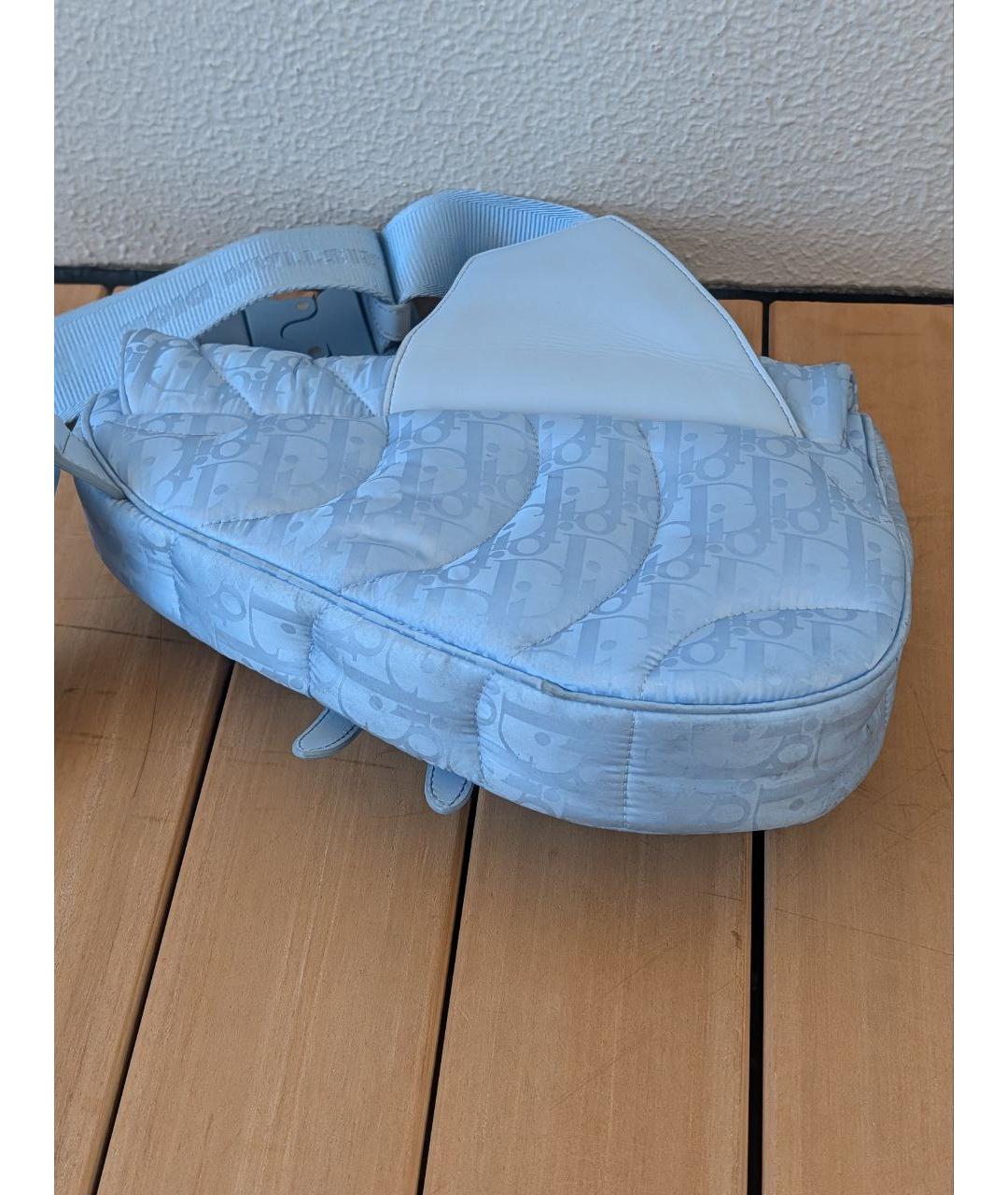 CHRISTIAN DIOR Голубая синтетическая поясная сумка, фото 3