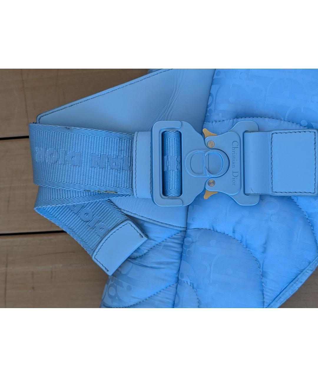 CHRISTIAN DIOR Голубая синтетическая поясная сумка, фото 4