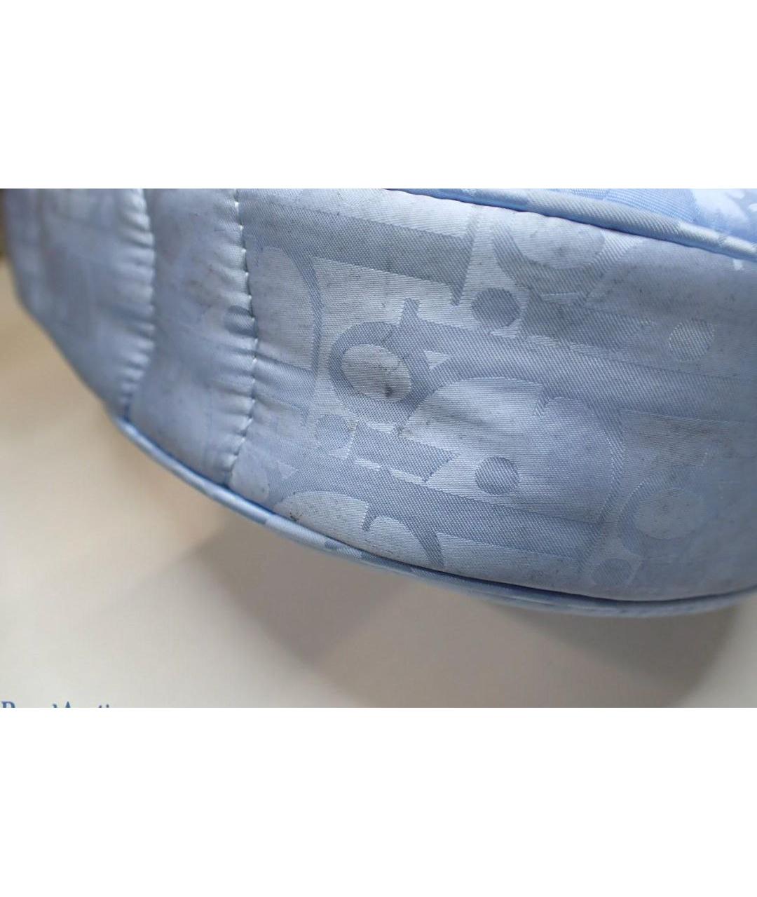 CHRISTIAN DIOR Голубая синтетическая поясная сумка, фото 8