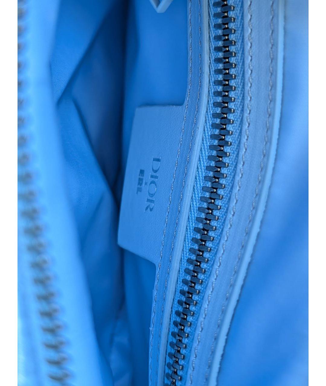 CHRISTIAN DIOR Голубая синтетическая поясная сумка, фото 5