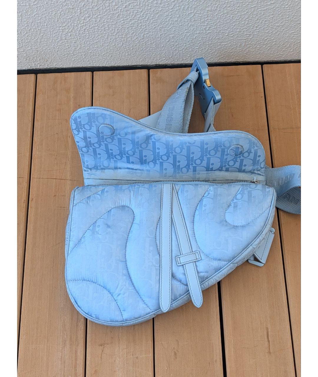 CHRISTIAN DIOR Голубая синтетическая поясная сумка, фото 2