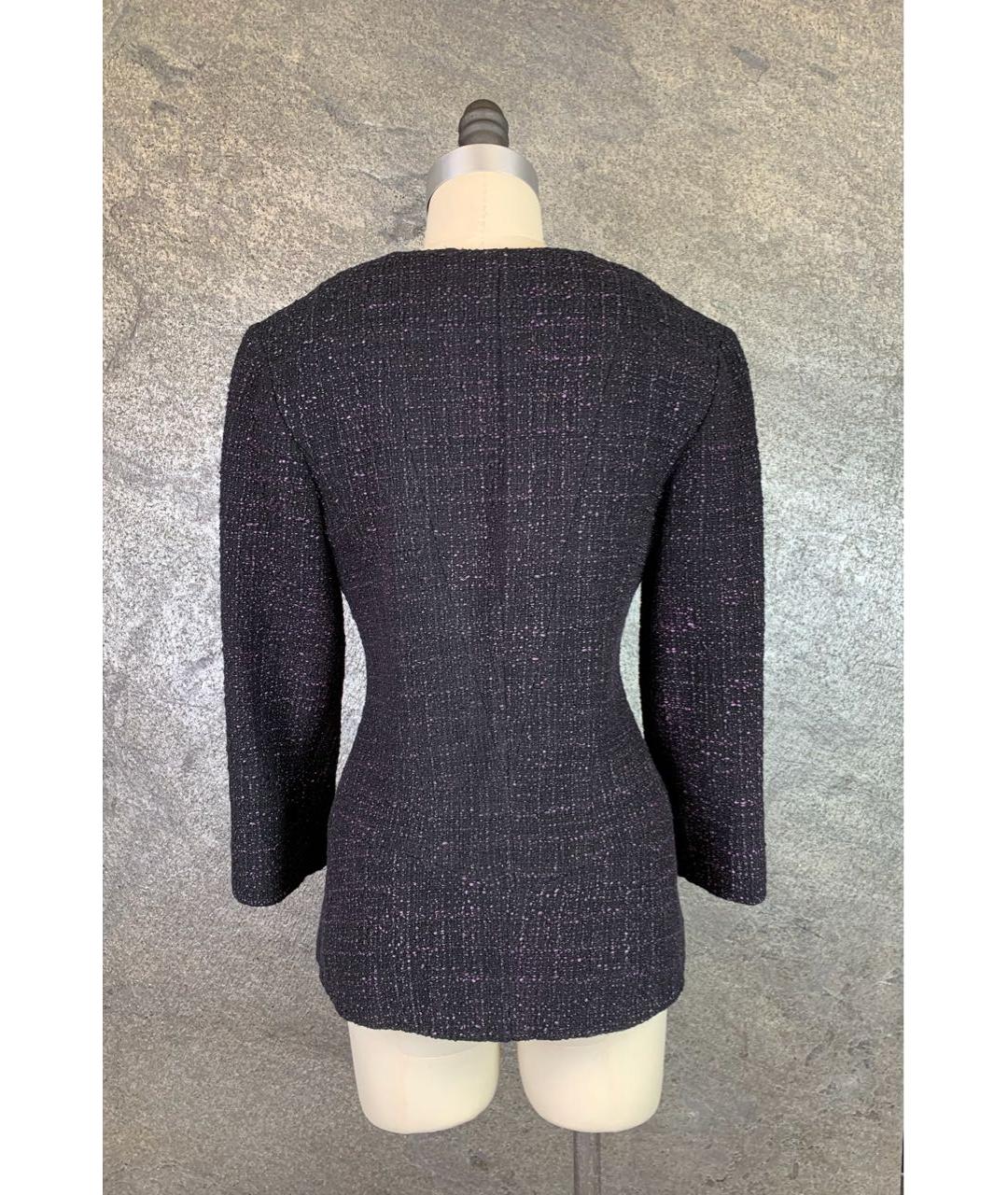 CHANEL Фиолетовый твидовый жакет/пиджак, фото 2