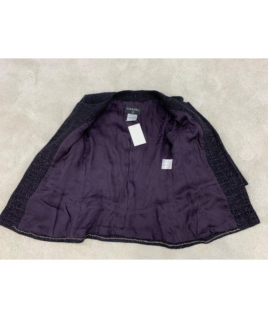 CHANEL Фиолетовый твидовый жакет/пиджак, фото 5