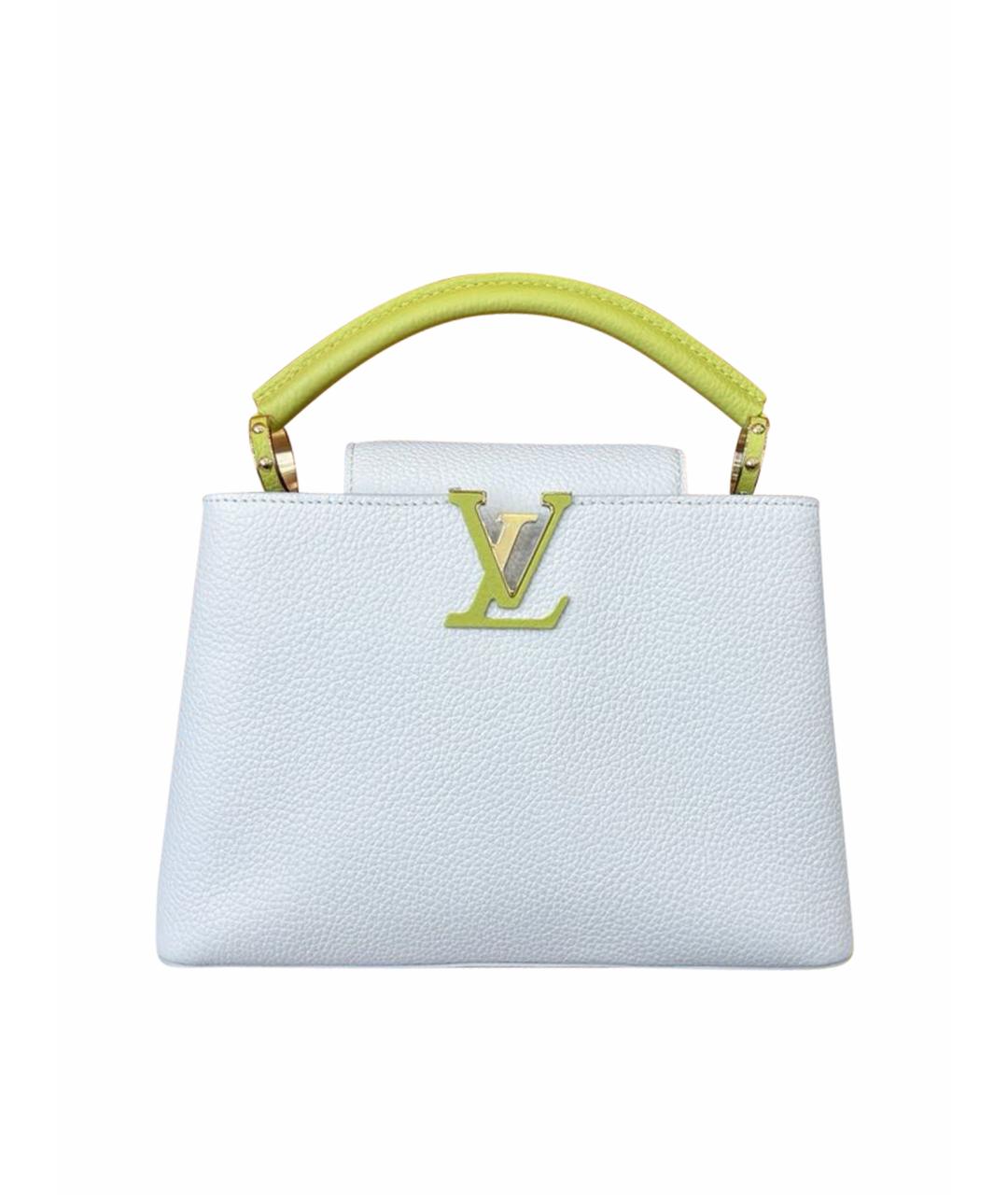 LOUIS VUITTON Белая кожаная сумка с короткими ручками, фото 1