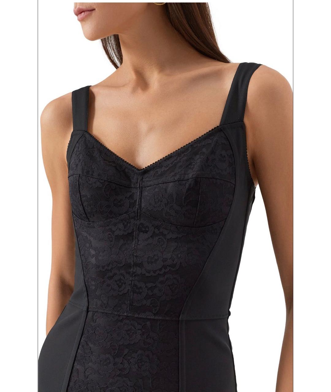 DOLCE&GABBANA Черное полиамидовое вечернее платье, фото 4