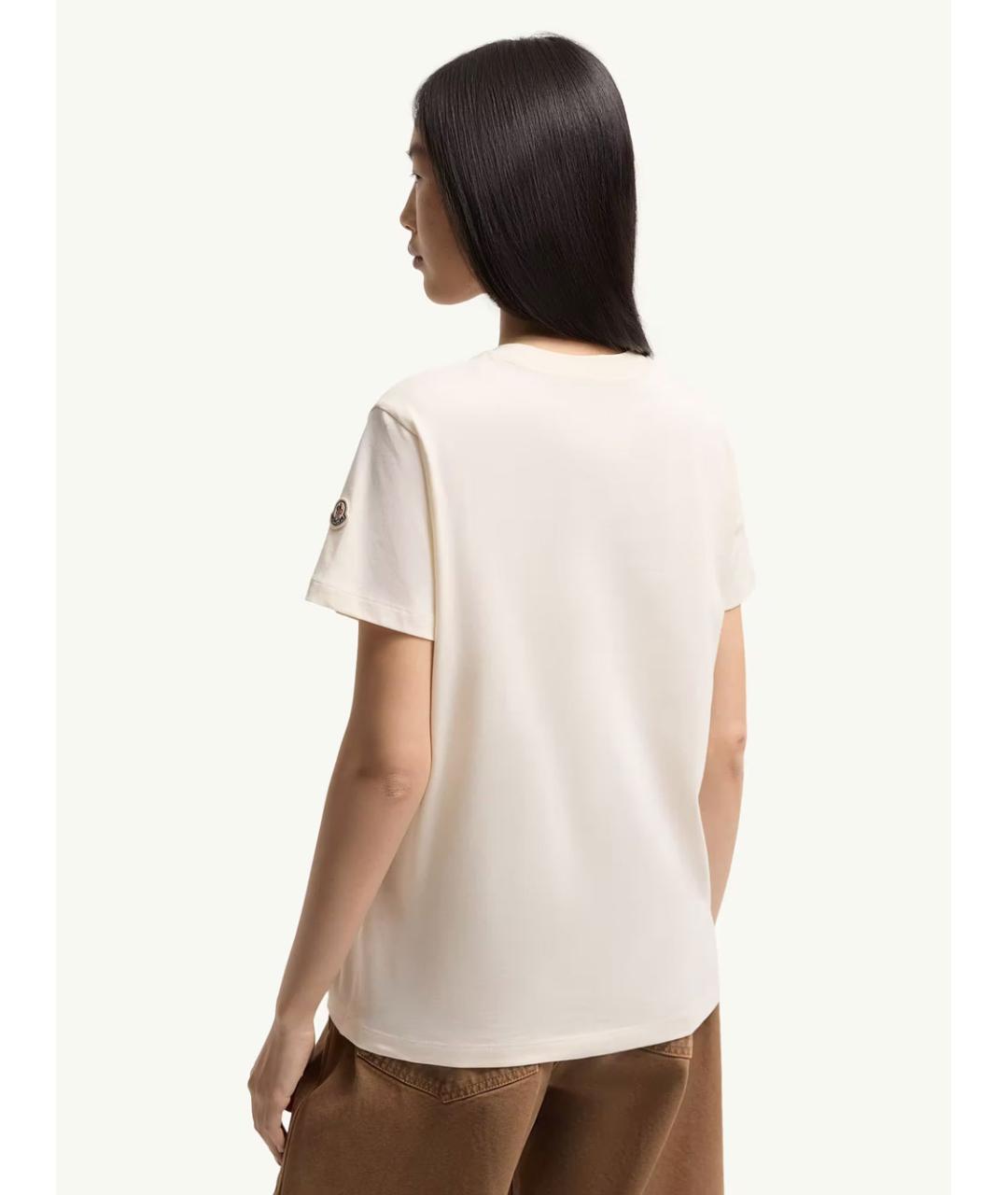 MONCLER Белая хлопковая футболка, фото 3