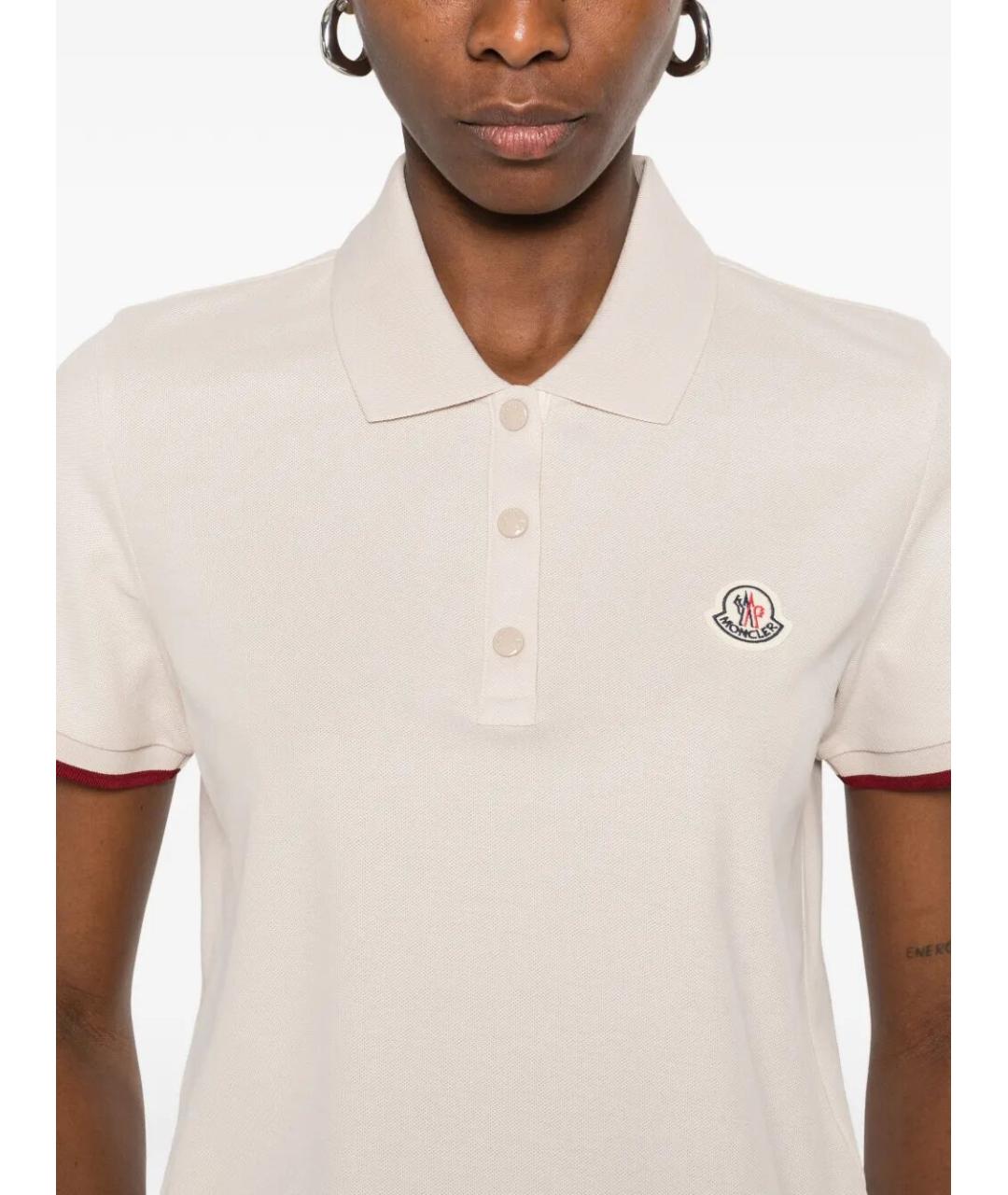 MONCLER Бежевая хлопковая футболка, фото 3