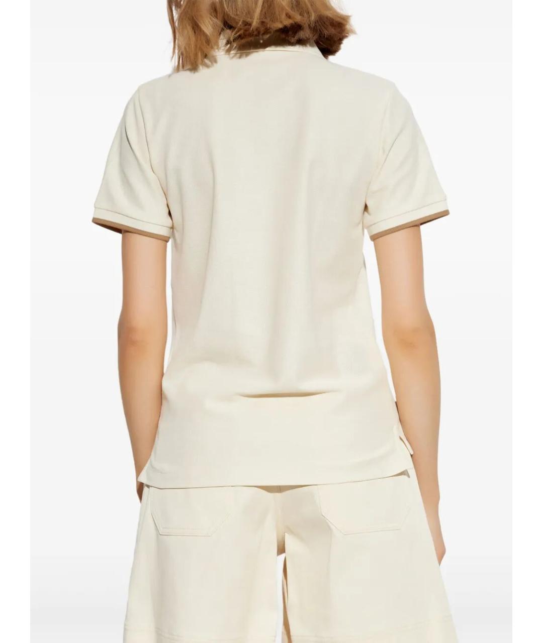 MONCLER Бежевая хлопковая футболка, фото 3