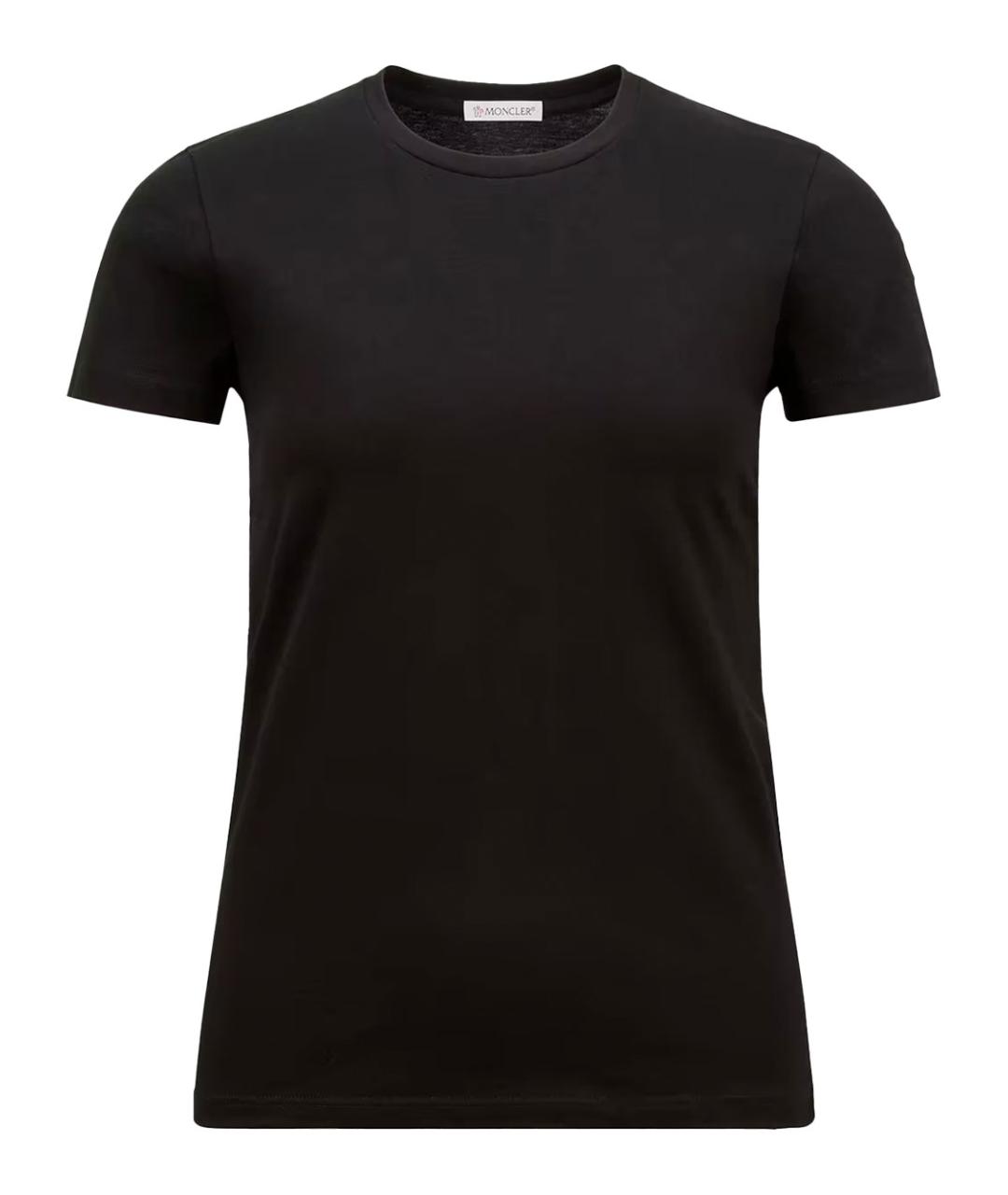 MONCLER Черная хлопковая футболка, фото 1