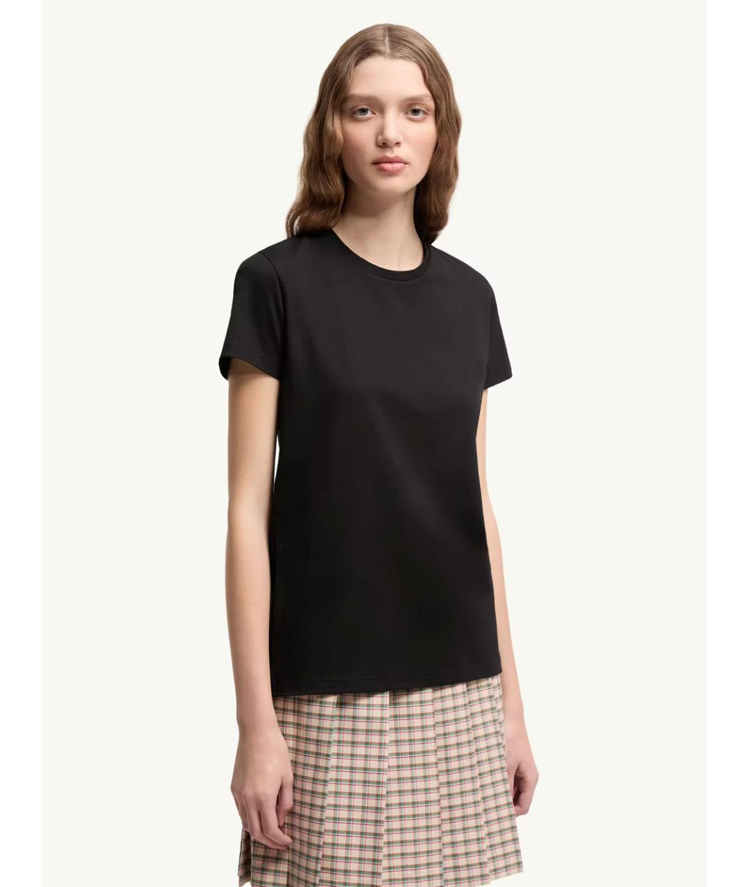 MONCLER Черная хлопковая футболка, фото 2