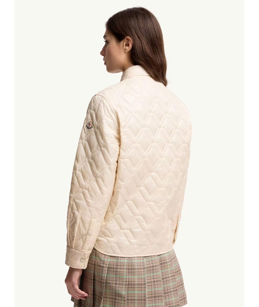 MONCLER Бежевая полиамидовая куртка, фото 3